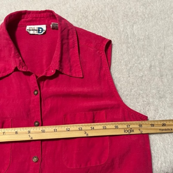 Paul Harris Design Pink Linen Tencel Blend Barbie Core Sleeveless Top Size Med - Picture 11 of 12